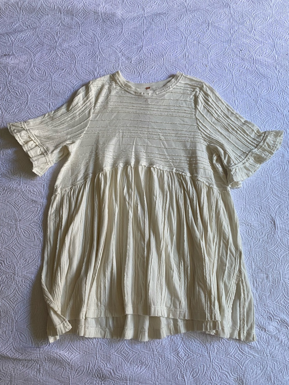 NWT - Free People Cream Tiered Peasant Tunic
